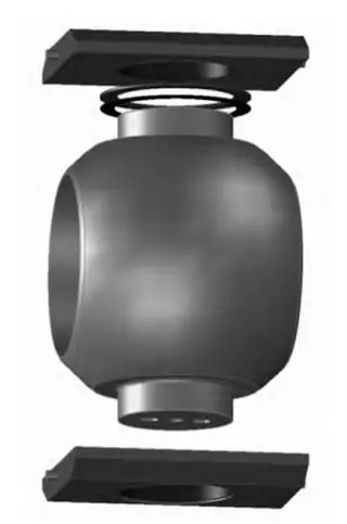 Structure of sphere and support plate